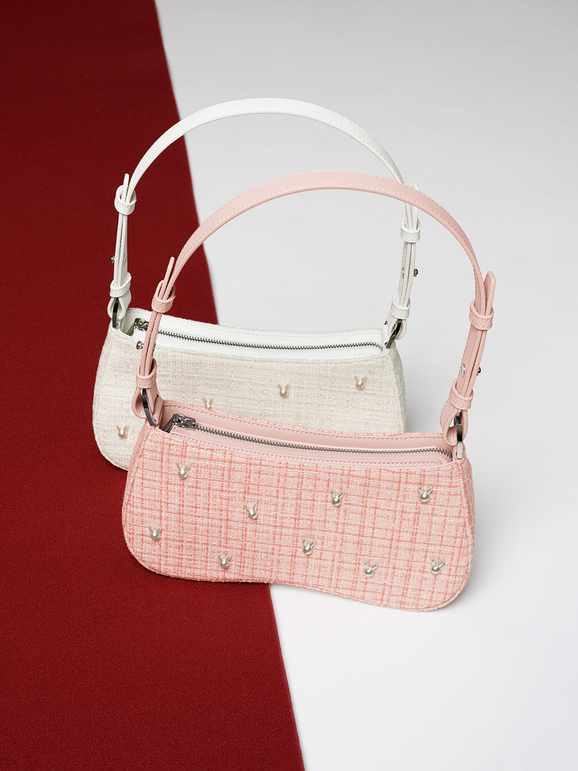 check out the cheapest Charles Keith Bunny Tweed Shoulder Bag in - Main Image