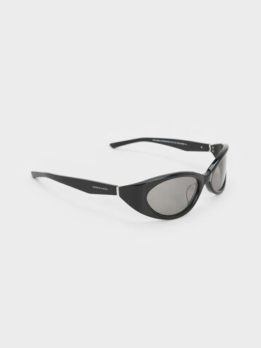 Eden Oval Sports Sunglasses, Black, hi-res