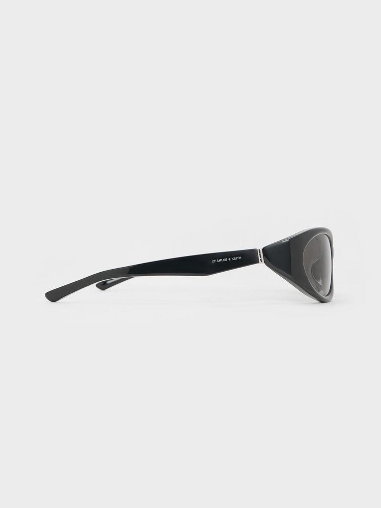 Eden Oval Sports Sunglasses, Black, hi-res