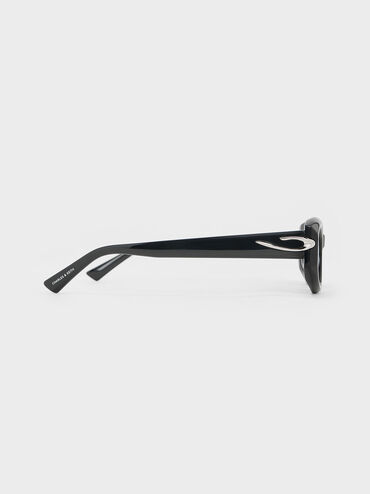 Edie Oval Sunglasses, Black, hi-res