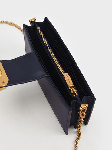 Abby Embellished Phone Pouch, Navy, hi-res