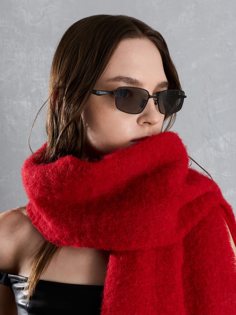 แว่นตากันแดดกรอบทรงเหลี่ยมขอบโลหะพร้อมเลนส์ย้อมสีรุ่น Celestia, สีดำอะไหล่สีเงิน แว่นตากันแดดกรอบทรงเหลี่ยมขอบโลหะพร้อมเลนส์ย้อมสีรุ่น Celestia, สีดำอะไหล่สีเงิน, hi-res