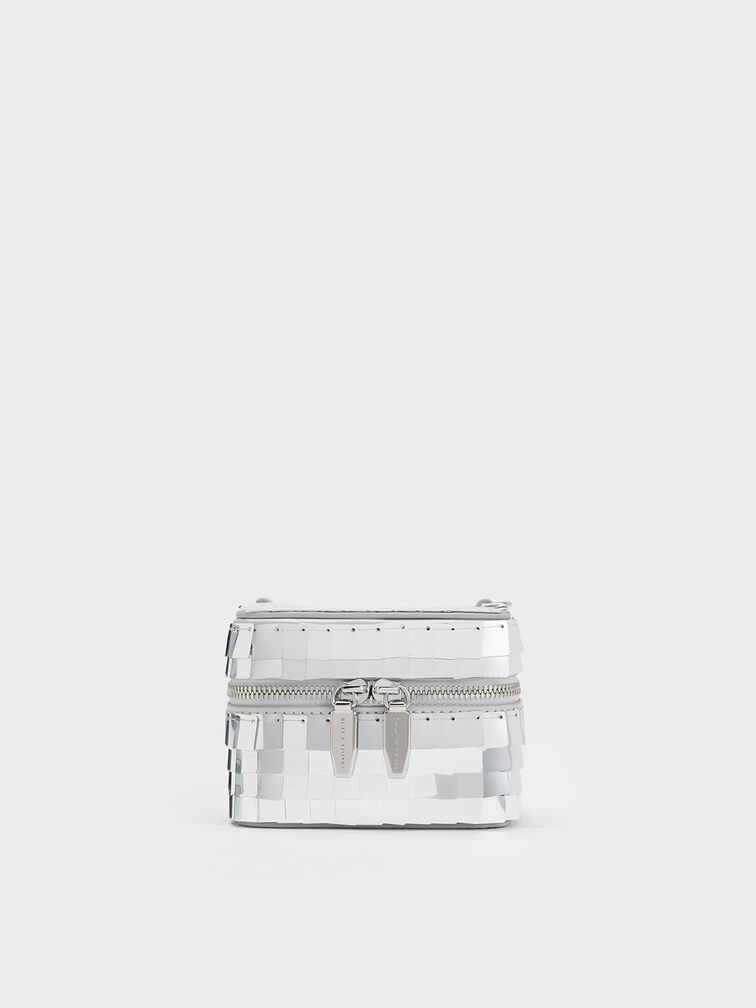 Disc-Embellished Vanity Pouch, , hi-res
