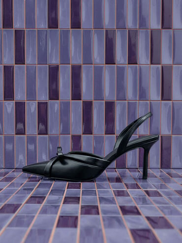 Kaleen Slingback Stilettos, Black, hi-res