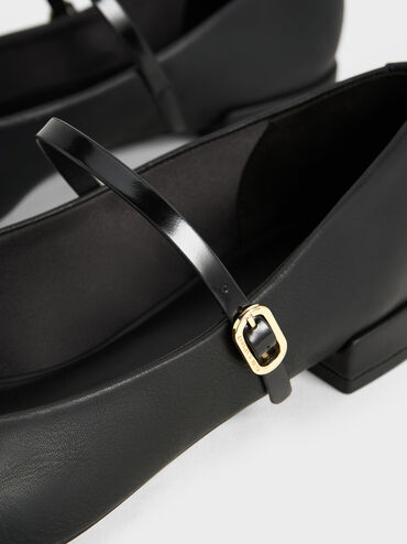 Gertrude Round-Toe Mary Janes, Black, hi-res