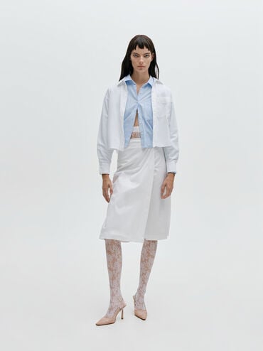 รองเท้าปิดส้นแบบมีสายรัดข้อเท้าดีไซน์ลูกไม้และผ้าซาติน, สีนู้ด, hi-res