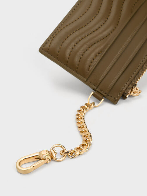 Aubrielle Stitch-Trim Zip Card Holder, , hi-res