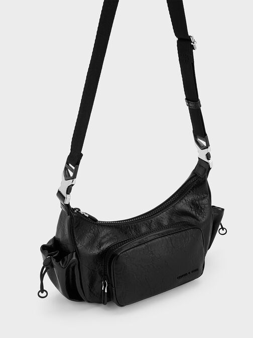 Soleil Crinkle-Effect Shoulder Bag, , hi-res