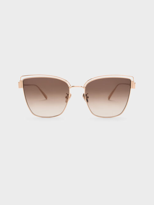 Wire-Frame Cat-Eye Sunglasses, , hi-res