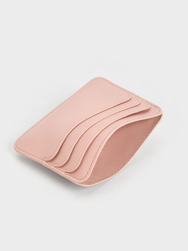 กระเป๋าใส่บัตรหลายช่องดีไซน์ลายควิลท์, สีชมพู, hi-res
