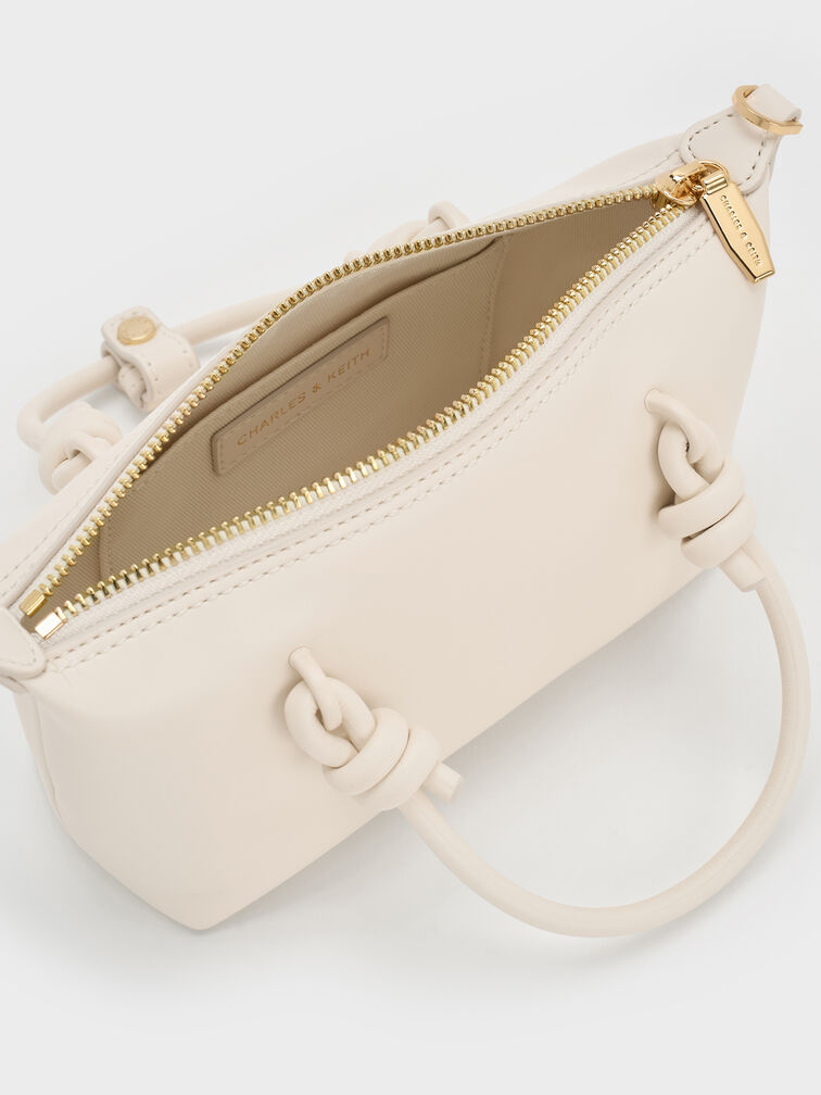 กระเป๋าโท้ทหูจับแบบปมรุ่น Sammie, สีครีม, hi-res