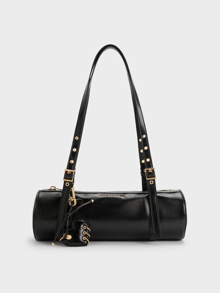 Rey Elongated Shoulder Bag, Black, hi-res