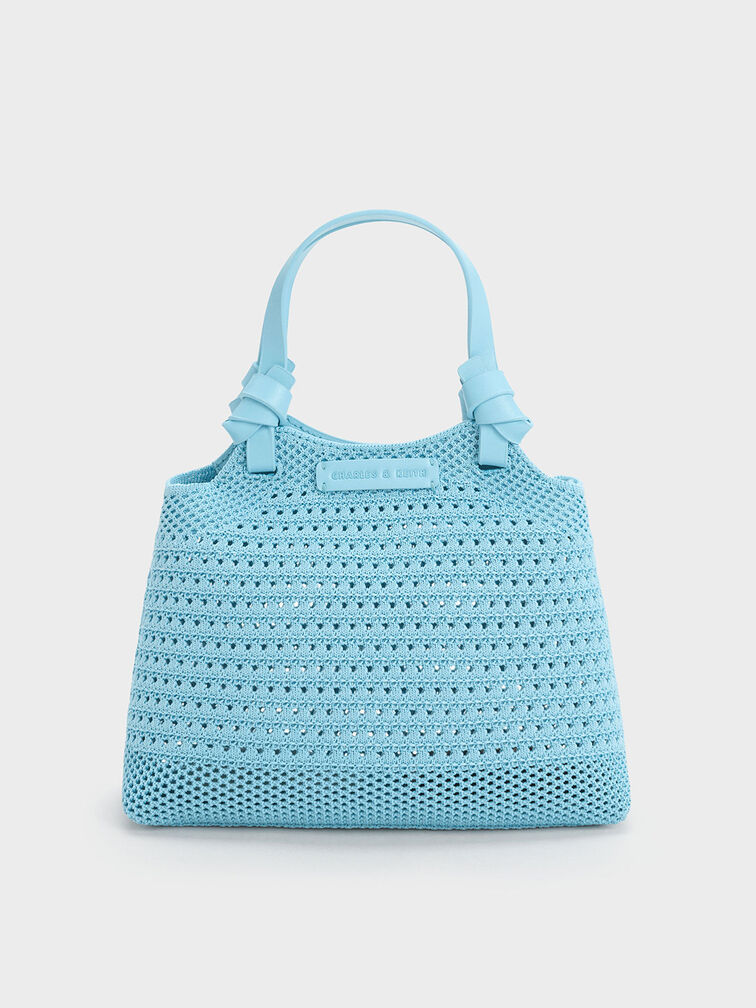 Ida Knotted Handle Knitted Tote Bag, , hi-res