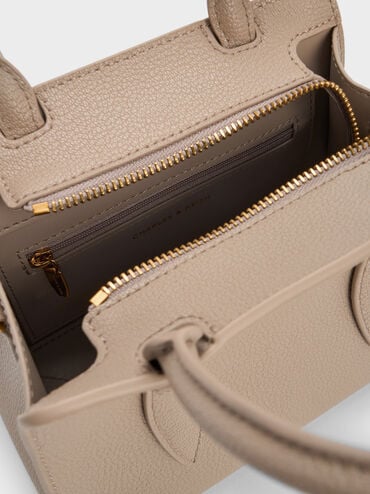 กระเป๋าโท้ททรงสี่เหลี่ยมคางหมูรุ่น Allyn, สีโทป, hi-res