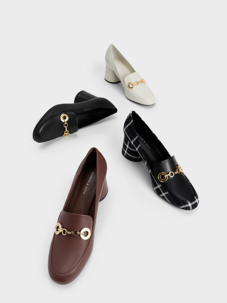Circle Chain-Link Woven Loafer Pumps, , hi-res