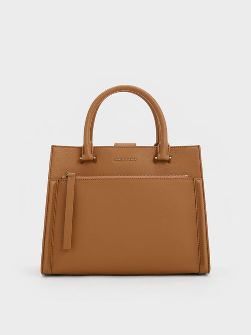 Anwen Structured Tote Bag, Chocolate, hi-res