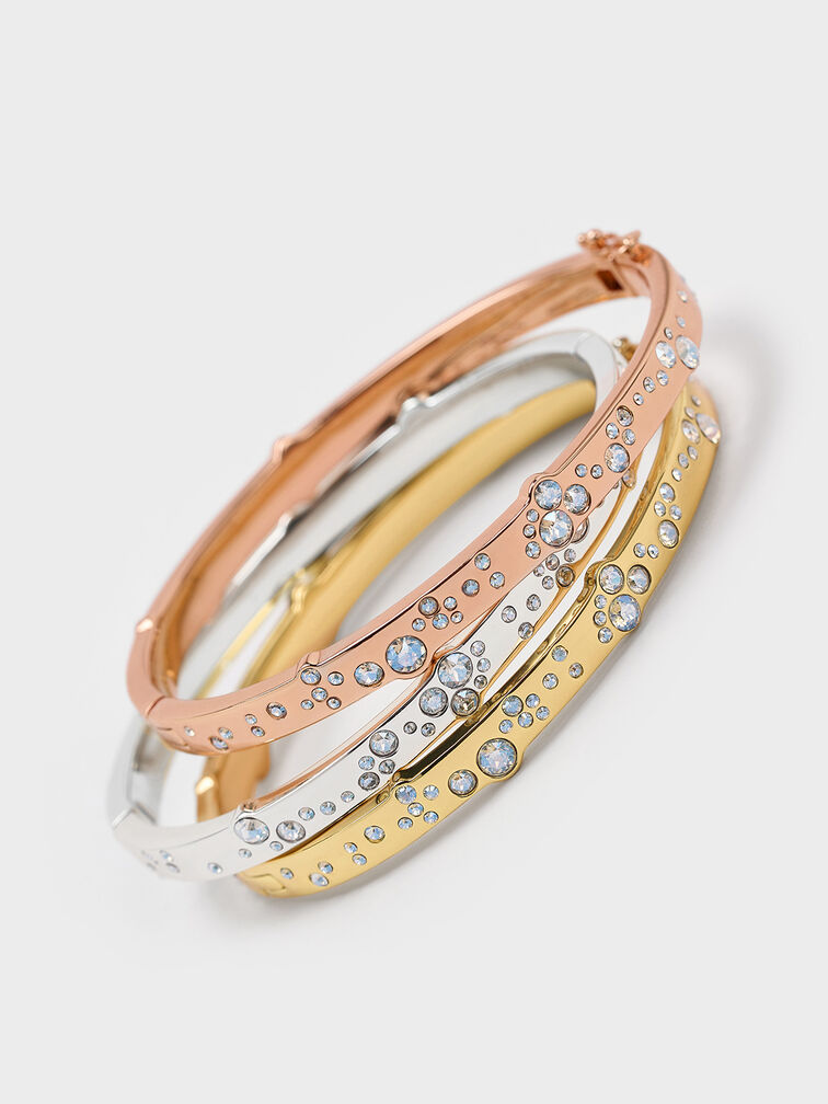 กำไลข้อมือประดับด้วยคริสตัลรุ่น Reverie, สีเงิน, hi-res