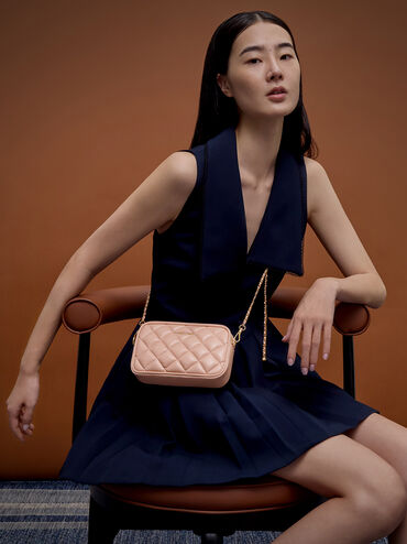 Mini Apfra Quilted Crossbody Bag, Light Pink, hi-res