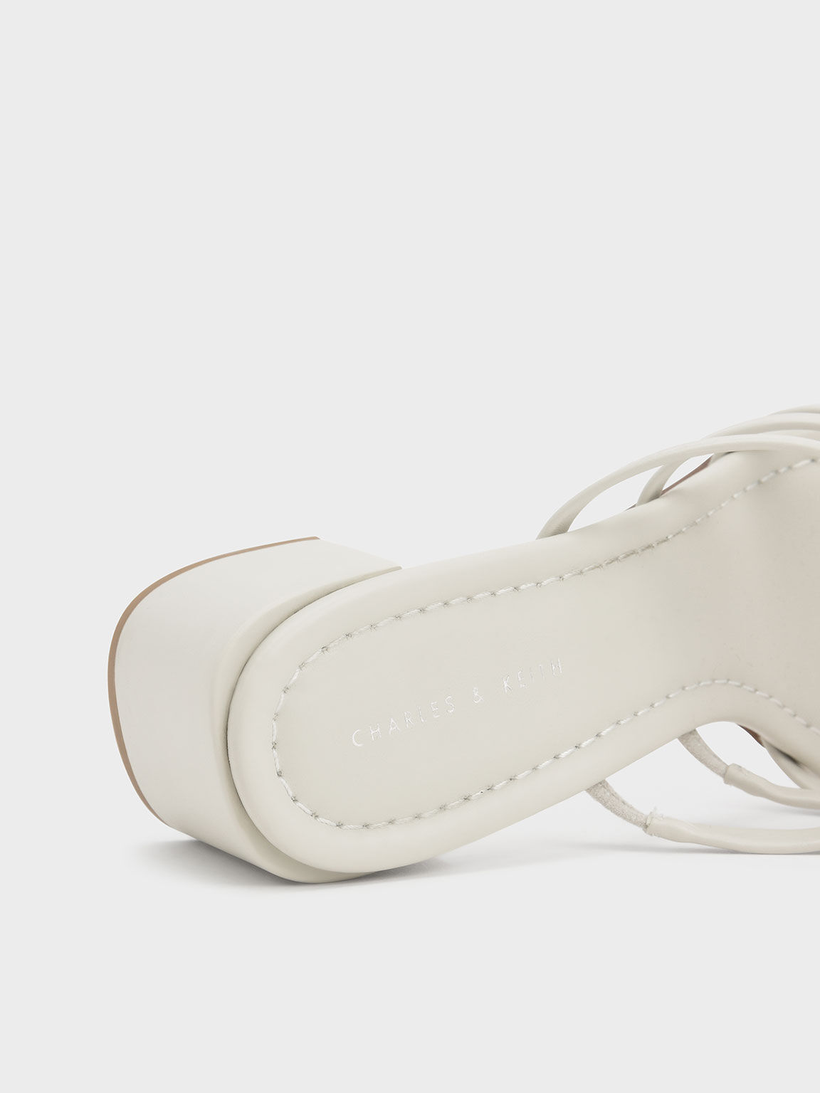 Strappy Square-Toe Heeled Mules, White, hi-res