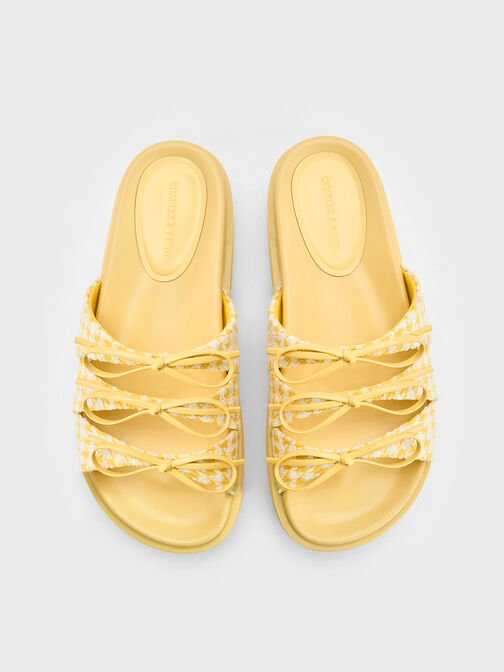 Dorri Houndstooth Triple-Bow Platform Sandals, , hi-res