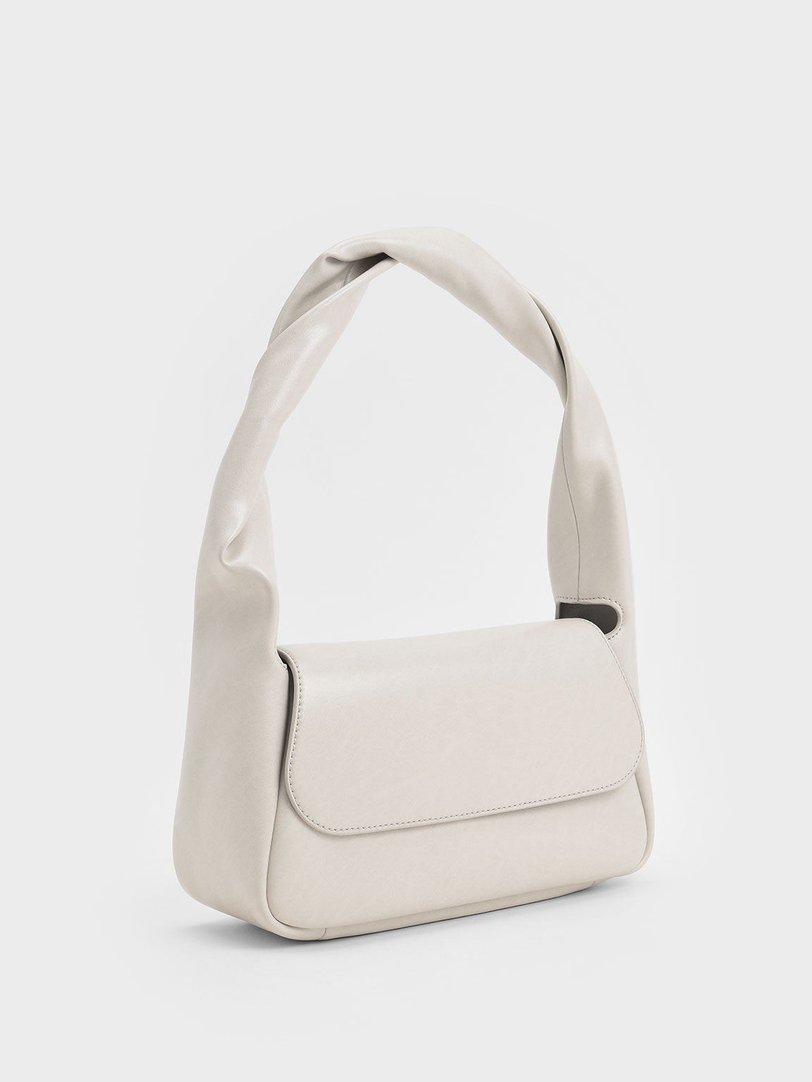 Willow Twist Top Handle Shoulder Bag, Light Grey, hi-res