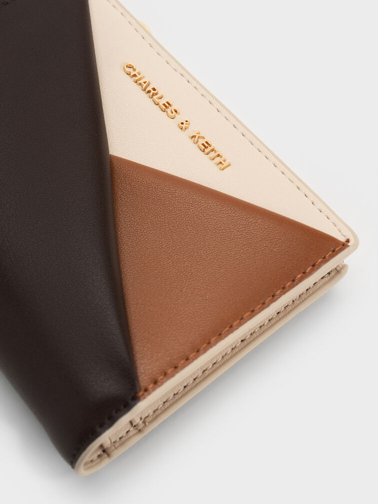 Midori Colourblock Geometric Small Wallet, Multi Brown, hi-res