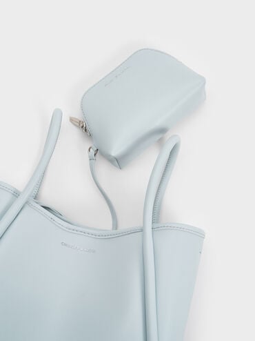 กระเป๋าโท้ทขนาดมินิดีไซน์ขอบรุ่น Lyla, สีซีซอลต์บลู, hi-res