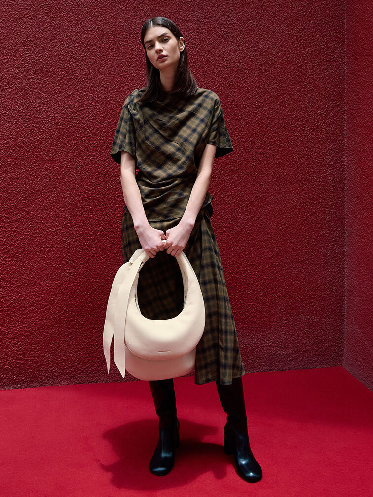 Mini Toni Knotted Crescent Hobo Bag, Chalk, hi-res
