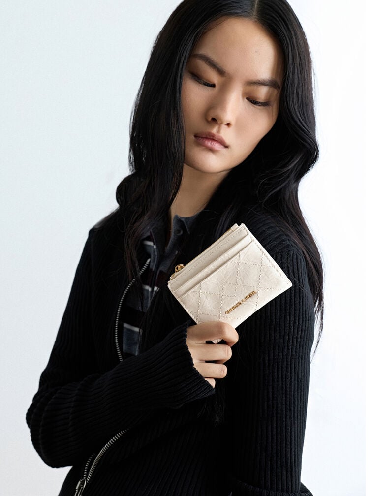 Duo Quilted Small Wallet, Cream, hi-res