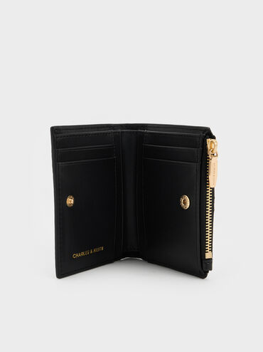 กระเป๋าสตางค์ลายควิลท์รุ่น Duo, สีดำ, hi-res