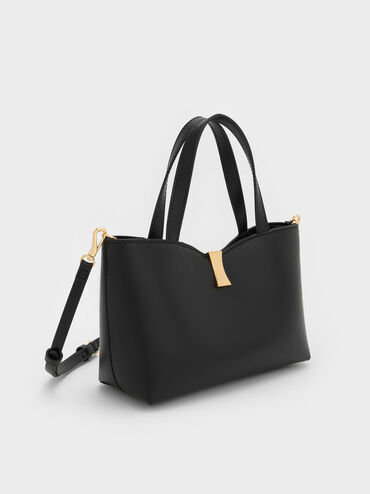 Lilibet Metallic-Accent Tote Bag, Black, hi-res