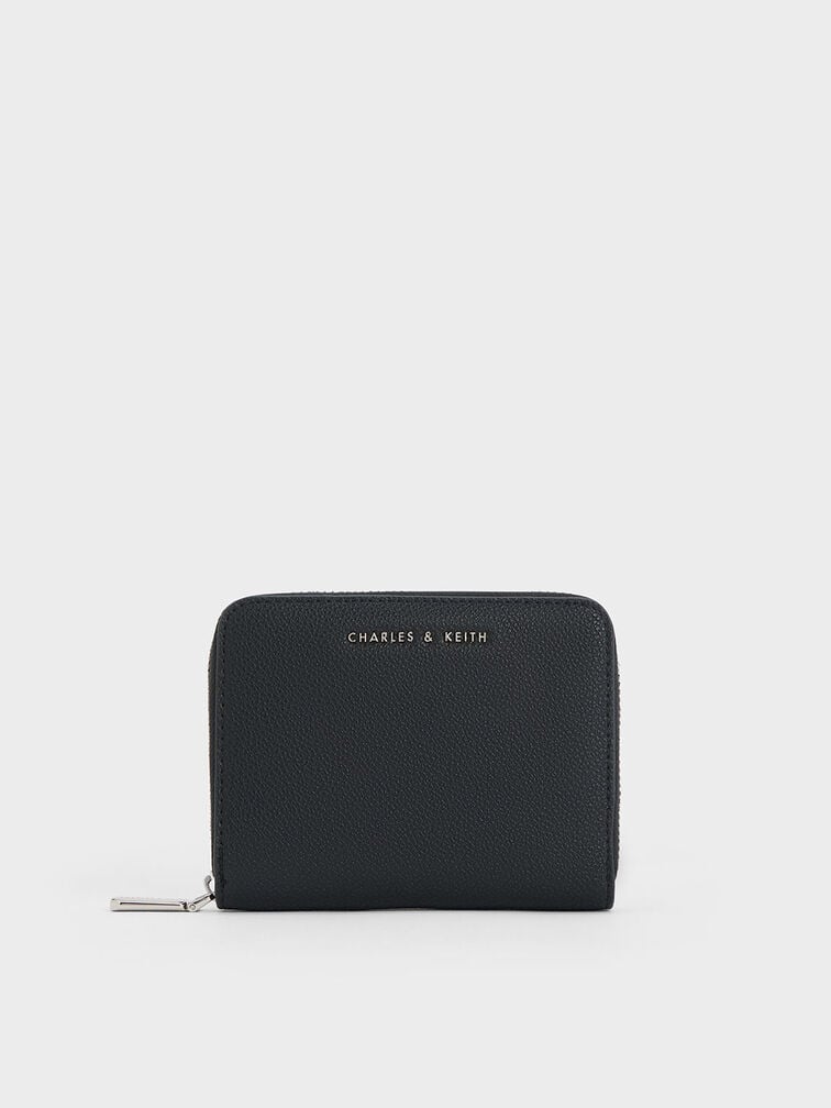 กระเป๋าสตางค์ทรงเหลี่ยมแบบซิปรอบรุ่น Dulcie, สีดำ, hi-res