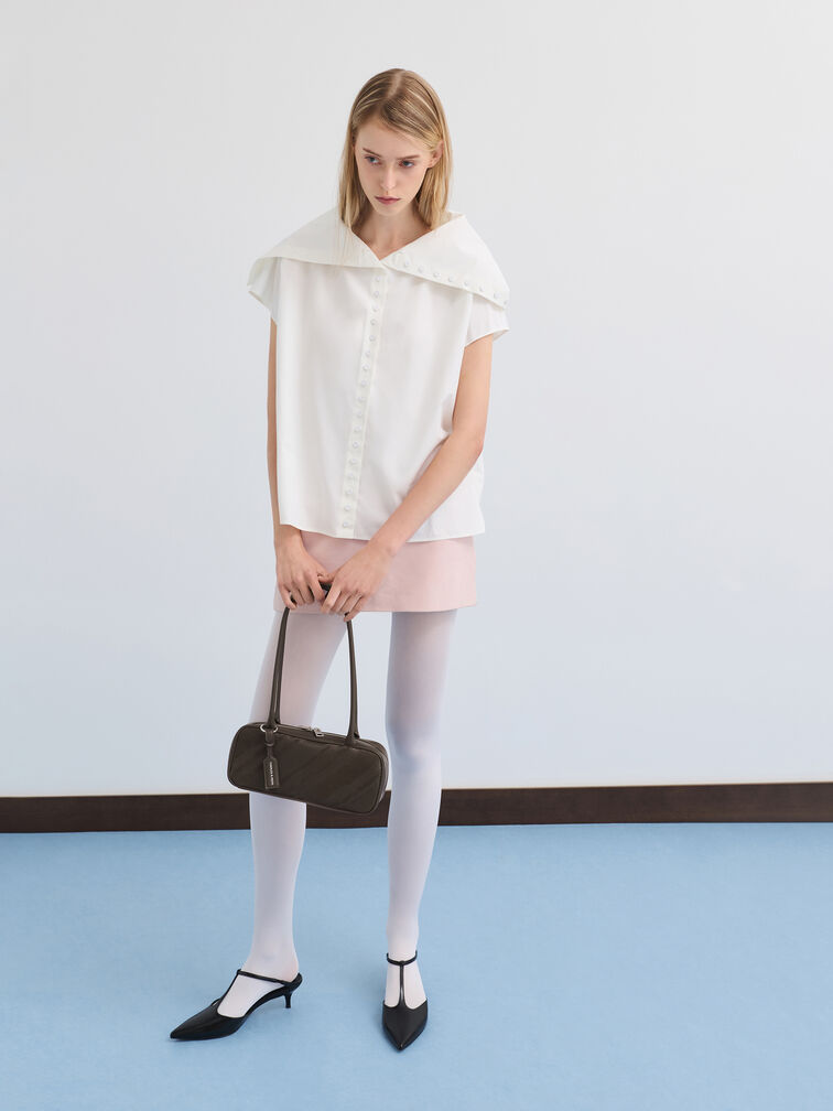 Zeya Striped Shoulder Bag, Dark Moss, hi-res