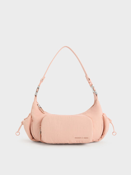 Soleil Nylon Shoulder Bag, สีชมพู, hi-res