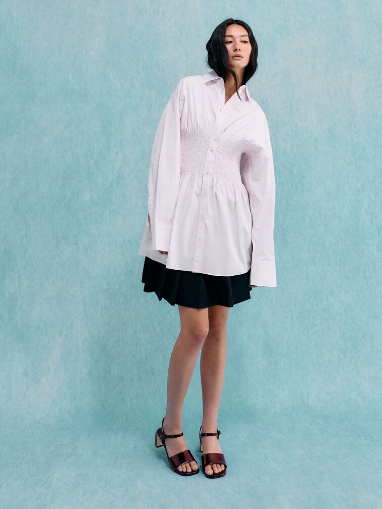 Patent Ankle-Strap Heeled Sandals, Burgundy, hi-res