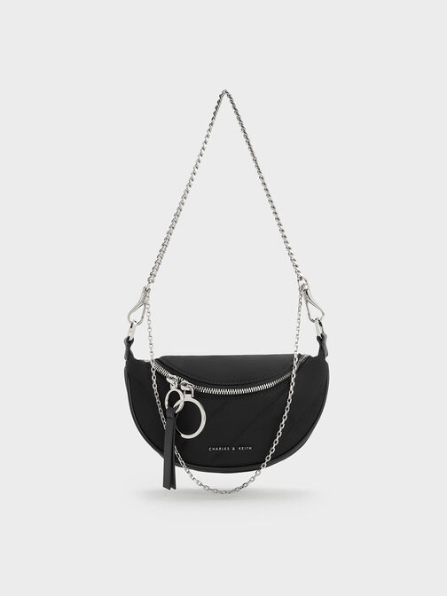 Philomena Nylon Half-Moon Crossbody Bag, , hi-res