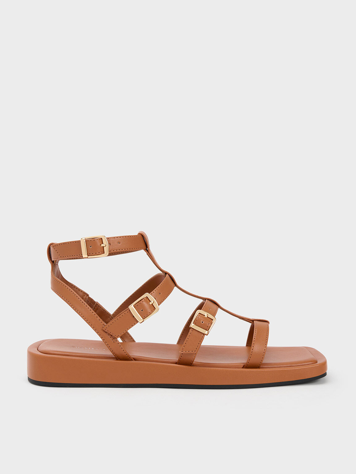 Cognac gladiator top sandals