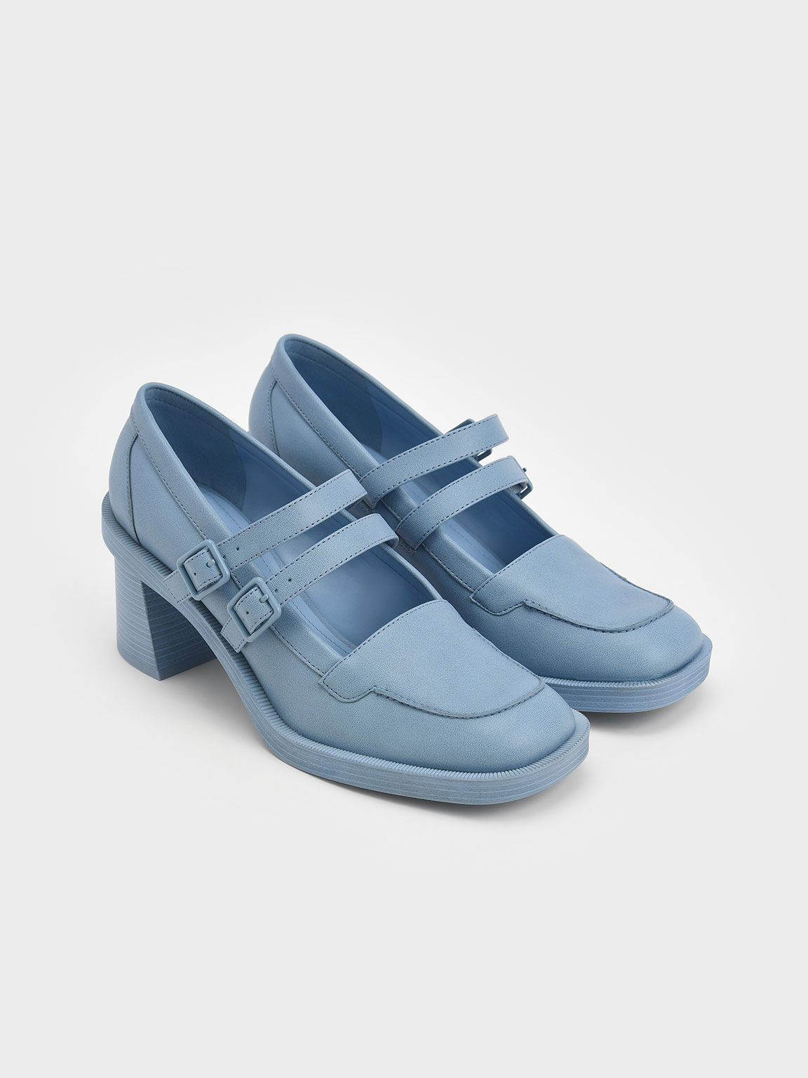 Haisley Double-Strap Mary Jane Pumps, Blue, hi-res