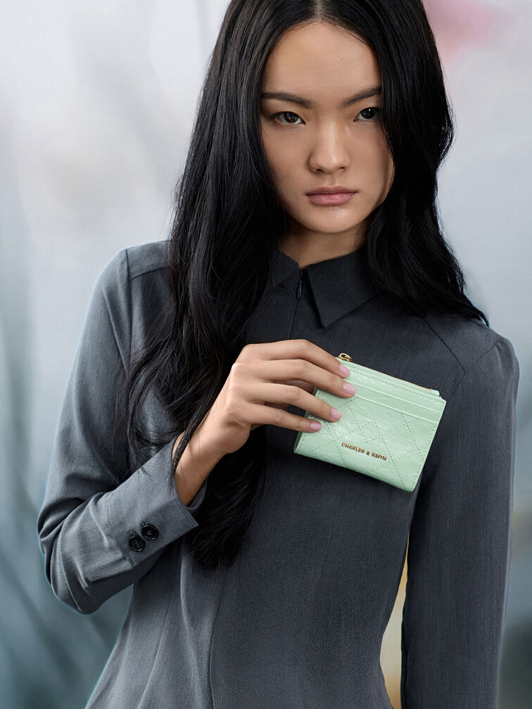 Duo Quilted Small Wallet, Mint Green, hi-res