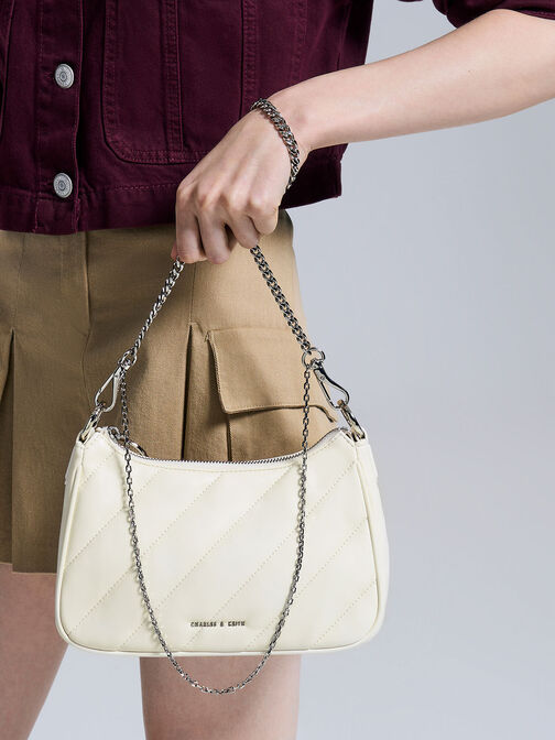 Philomena Puffy Chain-Strap Crossbody Bag, , hi-res
