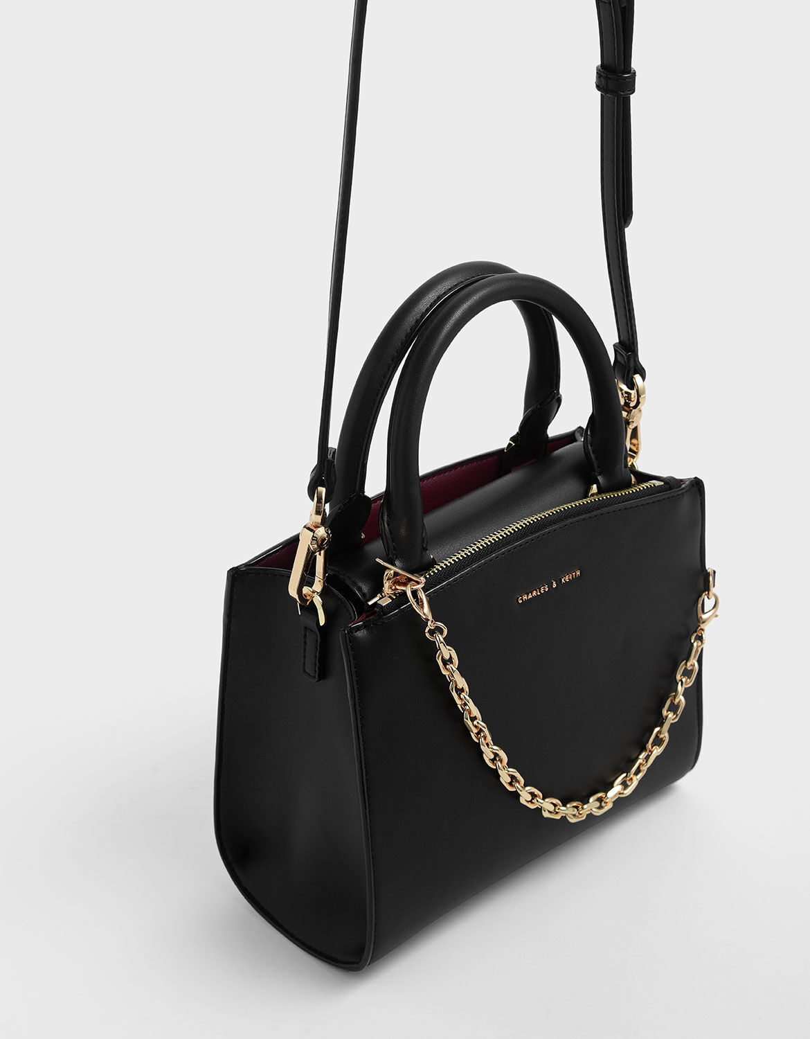 Black Chain Link Classic Handbag CHARLES KEITH TH