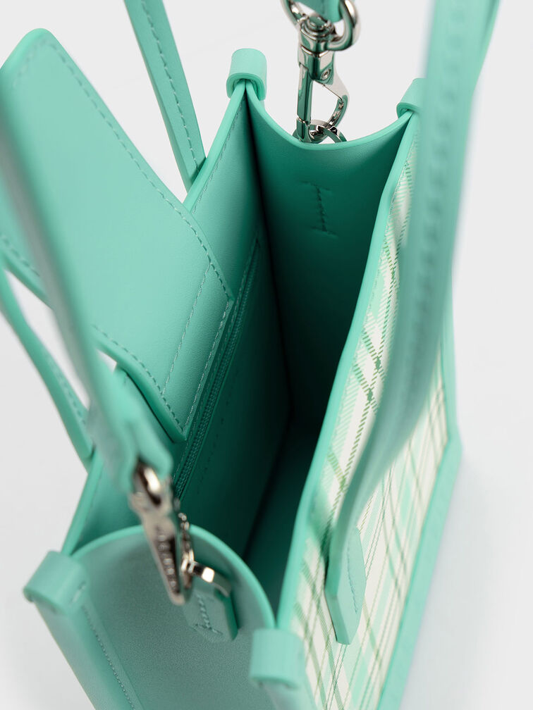 Oona Checkered Geometric Tote Bag, , hi-res