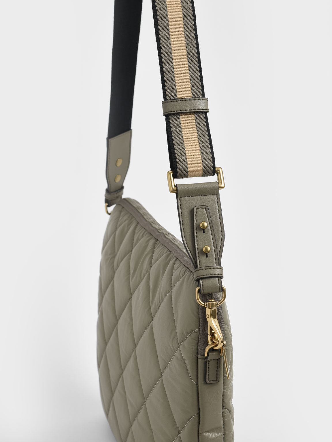 Celia Quilted Laptop Bag, Taupe, hi-res