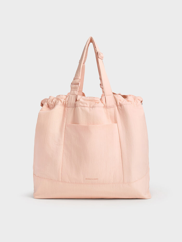Terra Nylon Reversible Tote Bag, Light Pink, hi-res
