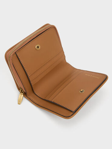 Anwen Quilted Zip-Around Wallet, Chocolate, hi-res