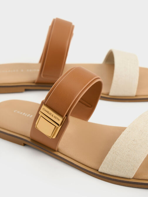 Dove Two-Tone Double-Strap Sandals, Caramel, hi-res