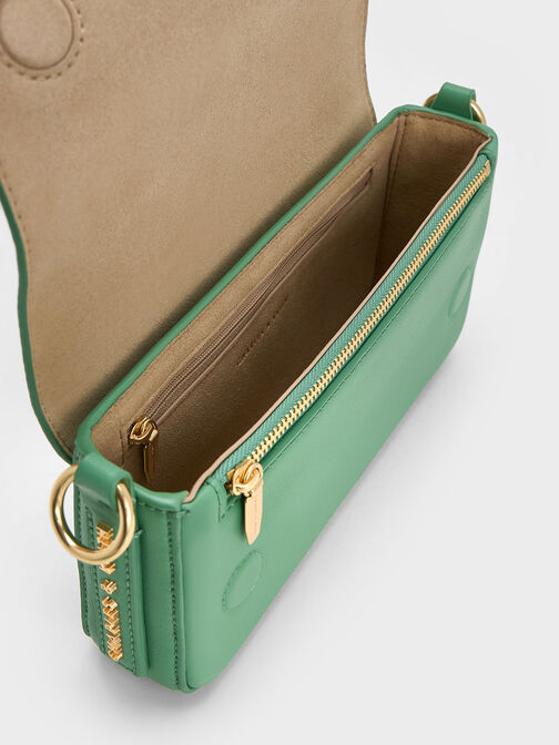 Catena Front Flap Bag, สีเขียว, hi-res