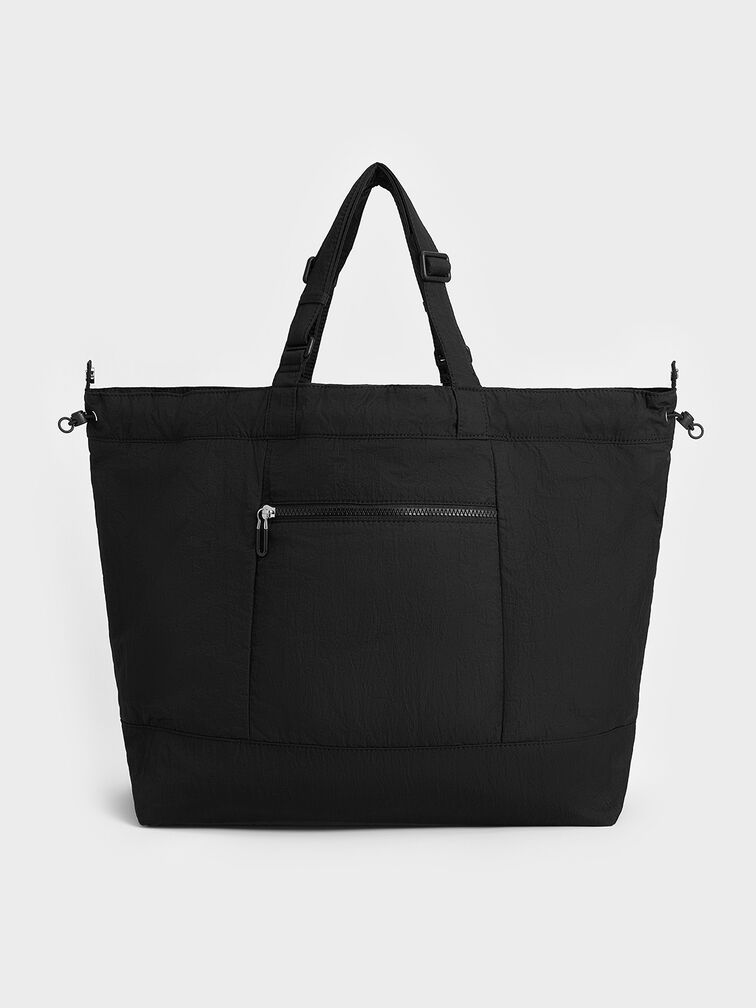 Terra Nylon Reversible Tote Bag, Noir, hi-res