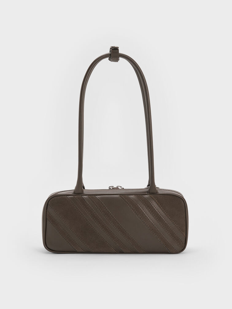Zeya Striped Shoulder Bag, Dark Moss, hi-res