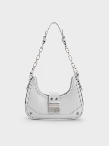 Winslet Belted Hobo Bag, Light Grey, hi-res